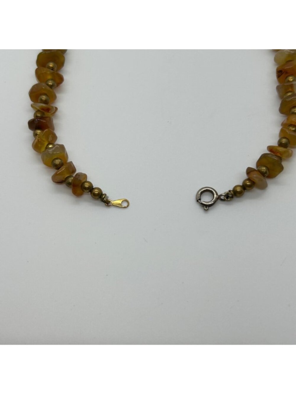 Vintage Amber Nugget Necklace Graduated Honey Chips Gemstone Boho Statement - Picture 10 of 16
